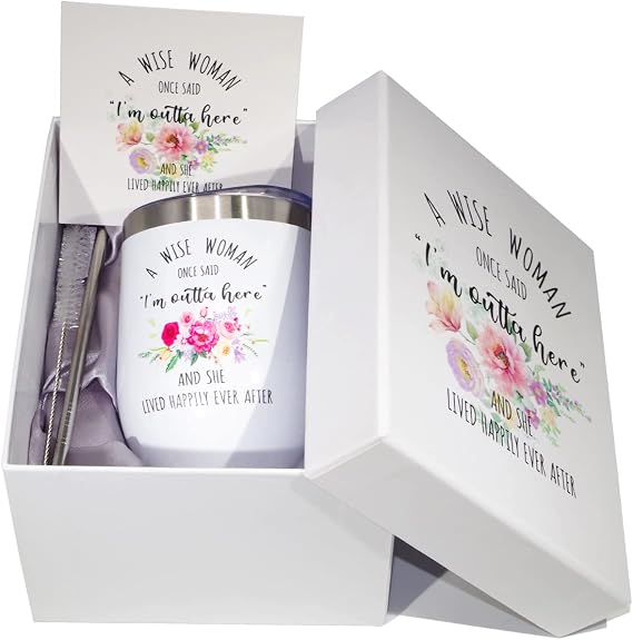 Retirement Gifts For Women 2022 - Retired Gifts For Women - Female Retirement Gifts - Coworker Leaving Gifts, Farewell Gifts,Going Away,Goodbye Gift For Women,Coworkers,Friends - 12oz Wine Tumbler