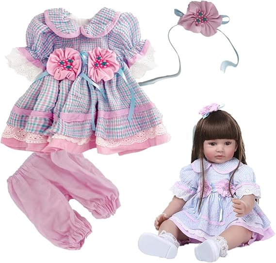 22'' Reborn Baby Girl Dolls Clothes Dress Accessories for 22-24 Inch Dolls