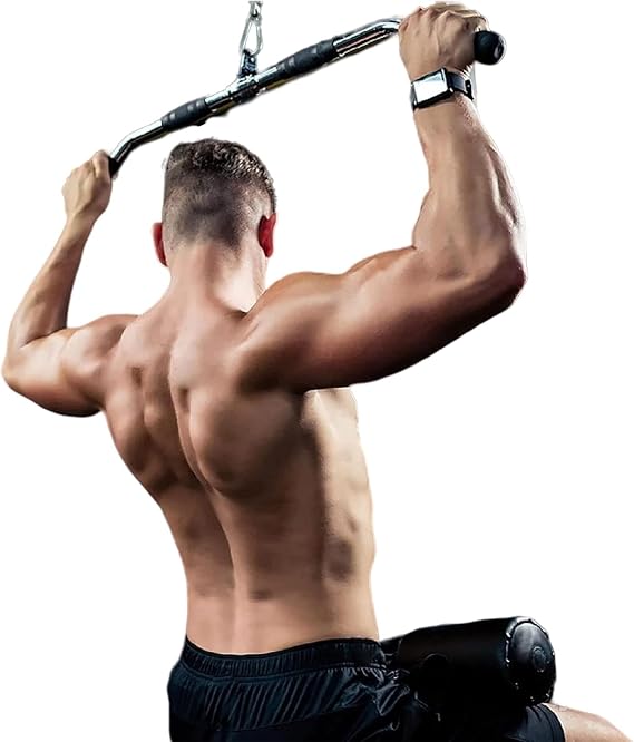 Pull Down Bar, Lat Pull Down Bar/Cable Attachment Power Rack Home Gym Lat Pull Down Fitness/Training W Shape Lat Pull Down Bar/Solid Latitude Pull Down Bar Pulley Rope Machine is easy to install and