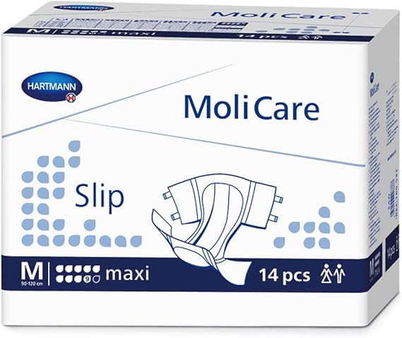 MoliCare Slip Maxi Disposable Briefs Size Medium Case of 56 (14pcs x 4bags) MLNPHT165532, Multicolor
