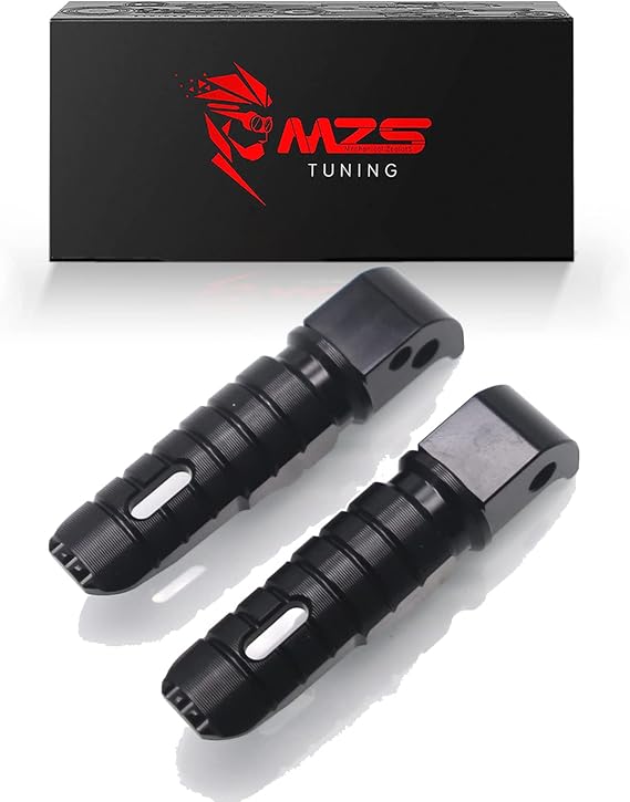MZS Motorcycle Foot Pegs, Rear Passenger Footpegs Footrest Rest Pedal Adjustable CNC Black Compatible with FJ09 FZ1 FZ6 FZ8 FZ07 FZ09 FZ10 MT03 MT07 MT09 MT10 NIKEN TMAX XMAX XSR700 XSR900 R3