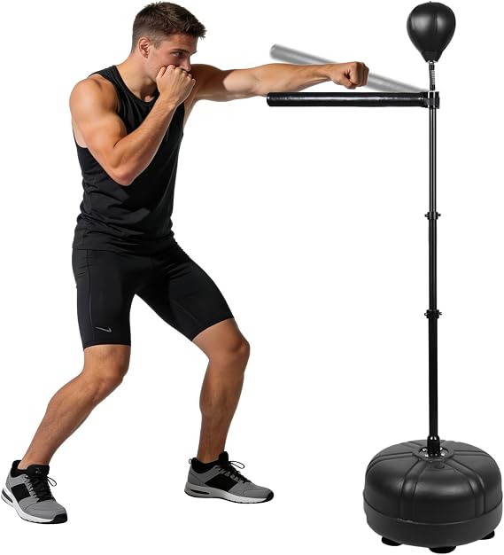 Boxing Bag with Stand, 46.4"-72.8" Height Adjustable Boxing Reflex Bag