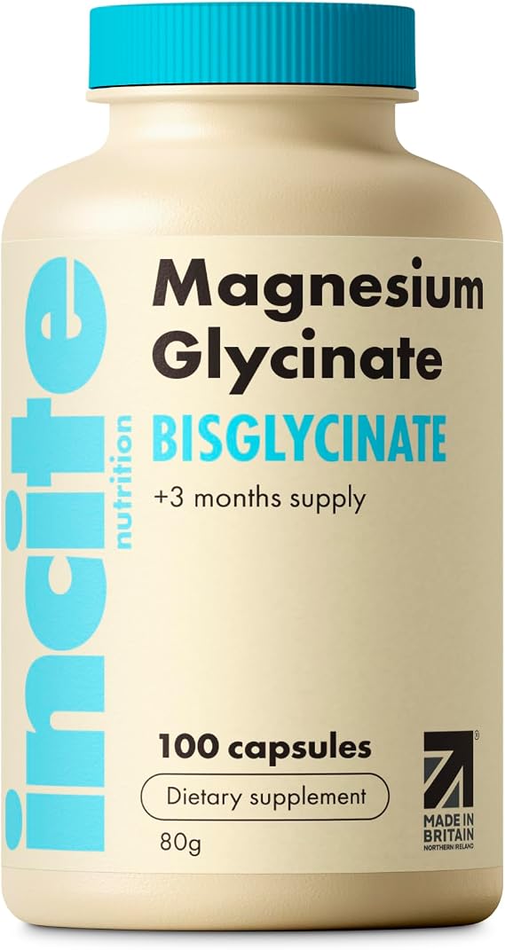 Magnesium Glycinate 500mg - 3 Month Supply - High Strength 100 Easy Swallow Capsules - Pure Magnsium Glycinate Supplement - Magnesium Supplements - Vegan & Gluten Free - Sleep Aid - Made in UK