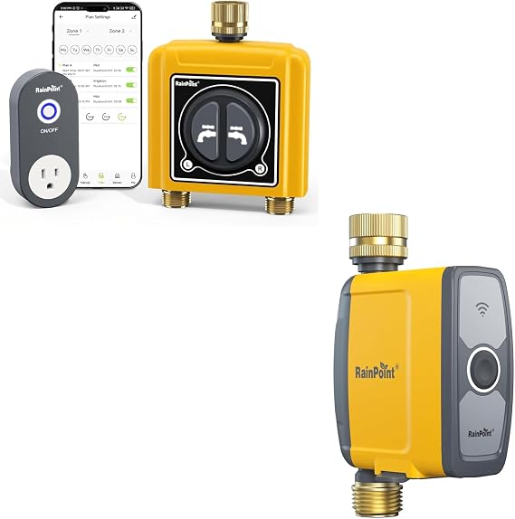RAINPOINT WiFi Water Timer 2 Zone, with 1 Zone Timer, Smart Sprinkler System