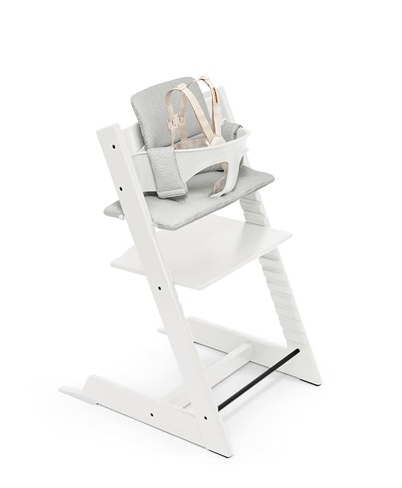 Stokke Tripp Trapp High Chair White with Nordic Grey Tray Signature Edition