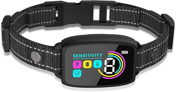 Automatic Anti Bark Dog Collar, Smart Bark Control Training Collar with 8 Sensitivity Levels, Beep & Vibration & Safe Shock, IP67 Waterproof Rechargeable for Small Medium Large Dogs
