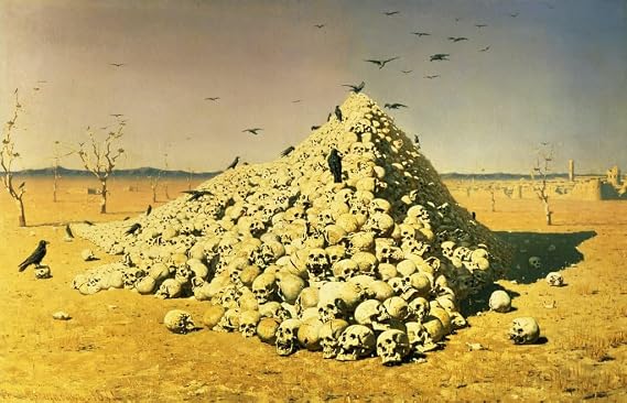 HCOTZHPY Classic Famous Artwork Modern Canvas Painting an Allegory of the by Vasili Vasilievich Vereshchagin Oil Painting Reproduction for Office Decor 60x90cm