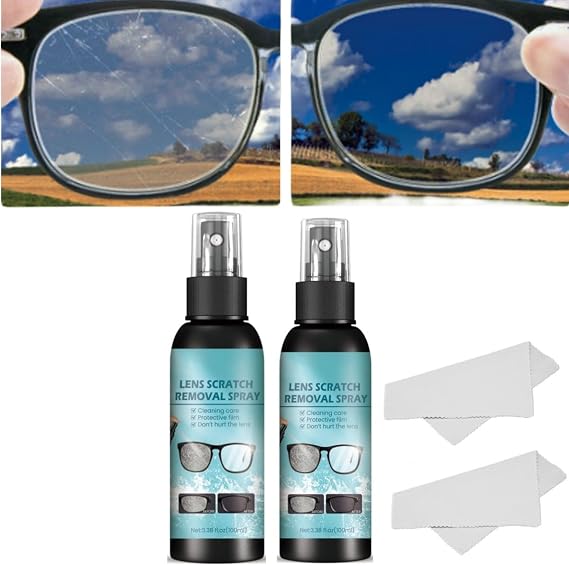 100ML Lens Scratch Remover, Scratch Remover For Eyeglasses, 2024 New Eyeglass Scratch Remover Spray, Lens Scratch Remover For Eye Glasses, Glasses Scratch Remover For Eyeglasses (2)