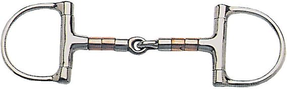 Korsteel Copper & Steel Rollers Jointed Dee Ring Snaffle Bit