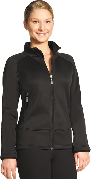 Mondor Girls Ladies Figure Skating Jacket - Ice Skating Black Microfiber Fleece Fitted Jacket 4730