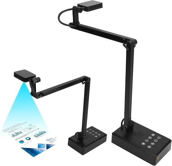 Docooler USB Document Camera, 4K 16MP Document Webcam Adjustable Angle with Microphone, USB Doc Camera with Flexible Arm for Online Learning, Remote Teaching, Web Conferencing, Live Demo