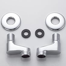 S Connection Shower Faucet Adapter Adjustable 1/2 to 3/4, Standard Shower Faucet Adapter, for Wall Fixtures 2 Pcs Set S Connection Chrome