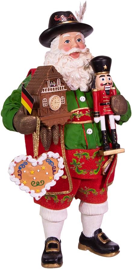 Kurt S. Adler 11-Inch Fabriche Musical German Santa, Multicolor
