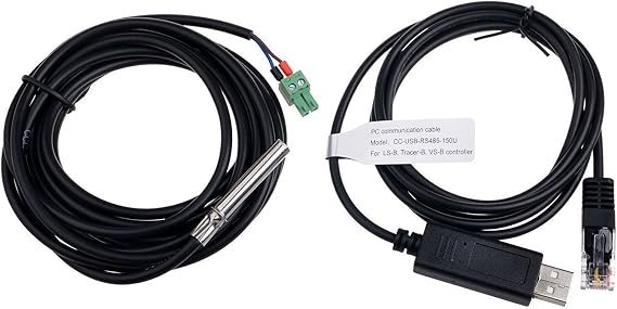 EPEVER Remote Temperature Sensor RTS & Monitoring Adapter RS485 to USB Fit forMPPT Solar Charge Controller