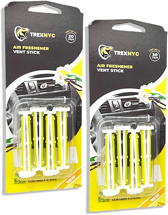Car Air Fresheners Vent Sticks, Essential Car Odor Eliminator, For Long Lasting Fragrance up to 60 days, 2 Packs (Vanilla)