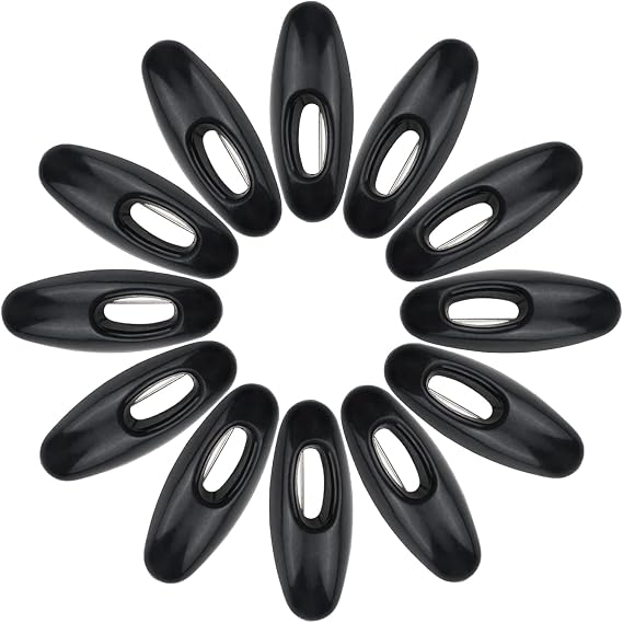 WANDIC Hijab Pins, 50 Pieces Black Safety Pins Hijab Sari Pins Plastic Cover Safety Pins for Safety Locking Adult Clothes Diaper Scarf Decoration (Oval-Shape)