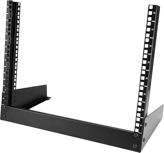 StarTech 8U 2-Post Desktop Open-Frame Server Rack, 19in, 110lb (RK8OD)