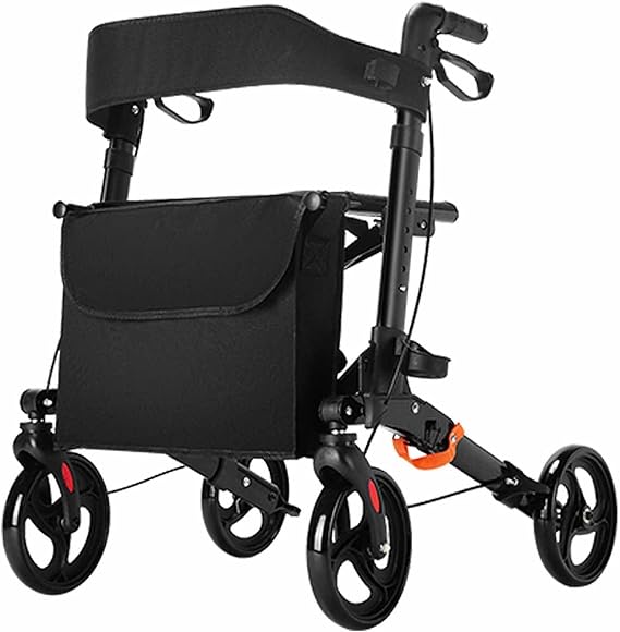 Walkers for Seniors Foldable,Rollator Walker with Seat,Height Adjustable,Foldable,with Brake System,with Detachable Shopping Bag,Suitable for Rehabilitation Patients