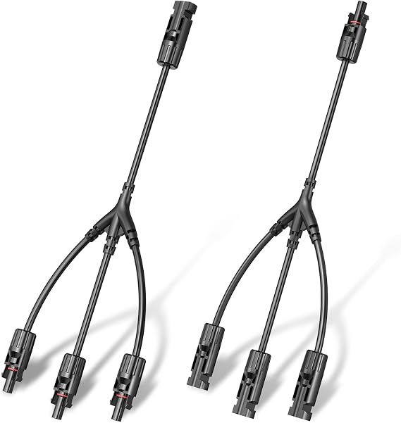 RICH SOLAR Y Branch Parallel Adapter Cable Wire Plug Tool Kit for Solar Panel (M/FFF and F/MMM)