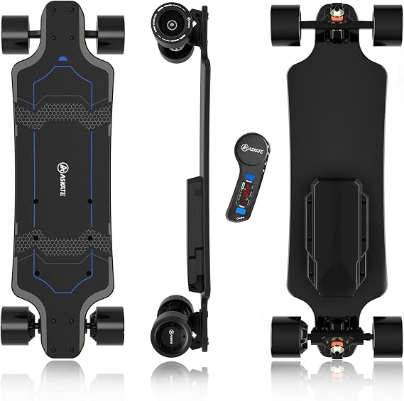 A1 Electric Skateboard with Remote, Rang Up to 17 Miles/24, 8 Ply Canadian Maple, Smooth Breaking, Suitable for Younger Beginners