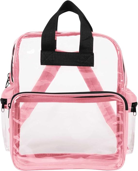 Clear Vinyl Backpack (Pink (Medium))