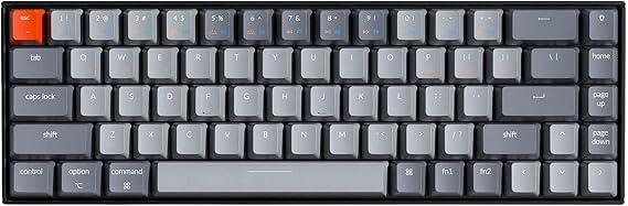 Keychron K6 Bluetooth 5.1 Wireless Mechanical Keyboard with Keychron K Pro Brown Switch/LED Backlit/Rechargeable Battery, 68 Keys Compact Keyboard Compatible with Mac Windows
