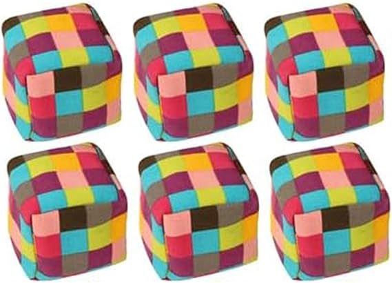 6 Pack Handmade Crochet Hacky Footbag Set,Multicolored Knitted Kick Sacks,Dirtbag Style Juggling Balls For Agility Training,Outdoor Game For Adults & Beginners