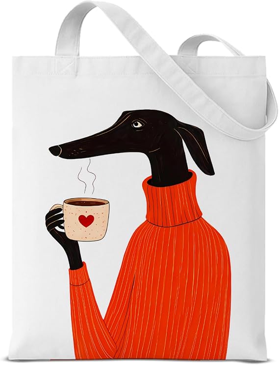 Cute Canvas Tote Bag for Women Dog Lover Gift, Reusable Shoulder Bag Dog Paw Print Totes for Shopping
