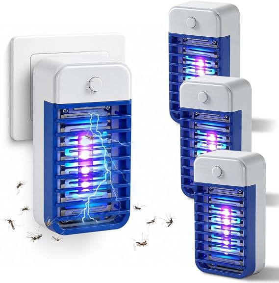 Bug Zapper Indoor, SGZIOO 4Pack Fly Trap Zapper for Indoors,Mosquitoes Killer, Portable Electric Mosquito Zapper, Electric Fly Killers for Living Room, Home, Kitchen, Bedroom