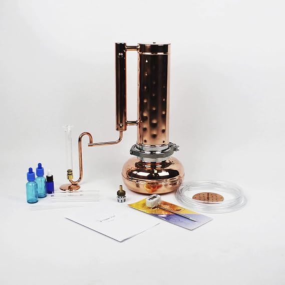 Essential Oil Distiller 2L 4 inches (Premium kit) - Essential Oil Distiller for Steam Distillation Oil Making and Extracting - Home Distiller Equipment DIY