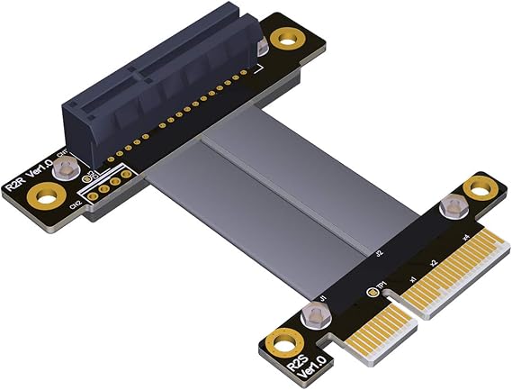 PCIe 3.0 x4 Extension Cable 32G/BPS PCI Express 4X Graphic SSD RAID Extender Conversion Riser Card Vertical 270 R22SR (15CM)