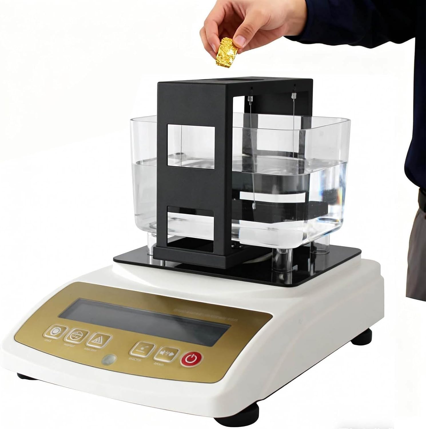Gold Purity Tester Machine, Density Tester For Gold With Optional Printer, Ultra-Precise 0.0001g/Cm³, Lab-Grade, Non-Destructive, For Pawnshop Jewelry Lab Research Gold Silver(No Printer-MDJ-1200K)