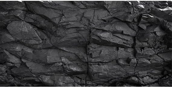 AWERT 48x20 inches Stone Aquarium Background Black Rock Fish Tank Background Rocky Terrarium Background Vinyl