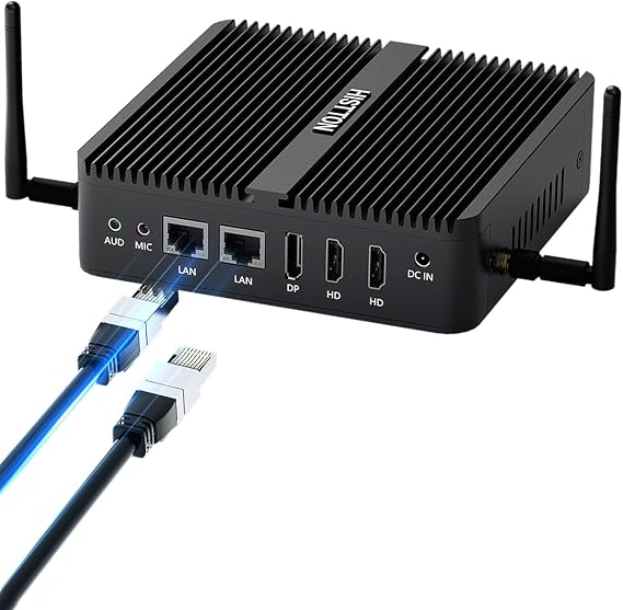 HISTTON N100 Mini PC, Fanless Mini PC Intel Alder Lake N100 (3.4GHz), 16GB DDR4 RAM 512GB NVMe SSD, Dual LAN Mini Desktop PC Supports WiFi6,BT5.2,USB 3.0,4K Triple Display, Mini PC Windows 11 Pro