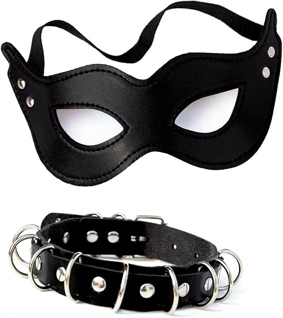 Sexy Catwoman Mask, Faux Leather Choker Cat Woman Accessories Adult Masks