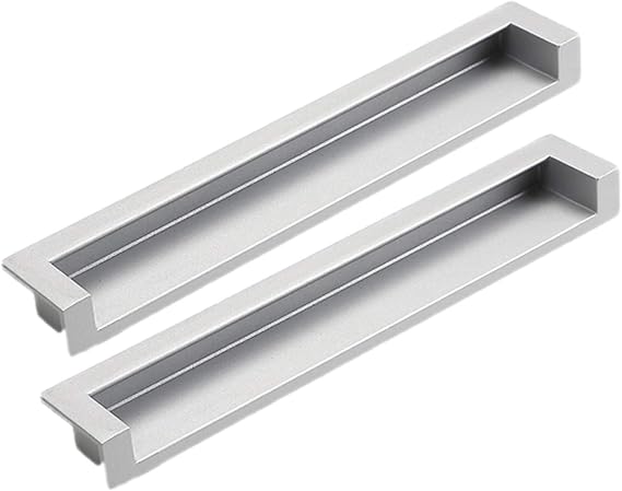 Recessed Draw Handles,Embedded Handle,Hidden Recessed Flush Door/Sliding Door Pocket Door/Pull Handle for Kitchen Cabinets, Wardrobe, Drawer(gold288mm) (Color : Silver White, Size : 188mm)