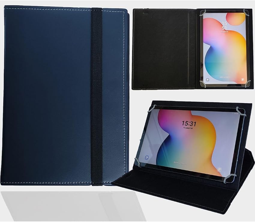 Tablet Standlı Üniversal Kapaklı Tablet Kılıfı Lacivert Xiaomi Redmi Pad Pro 12.1 inç 2024 ile uyumlu