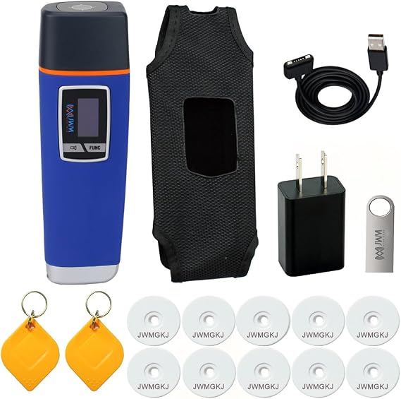 JWM RFID Guard Tour System with Fingerprint, Flashlight, Voice Prompt | Security Guard Patrol Wand with Free Cloud & Standalone Software for Hotel, Warehouse and Logistics Patrol