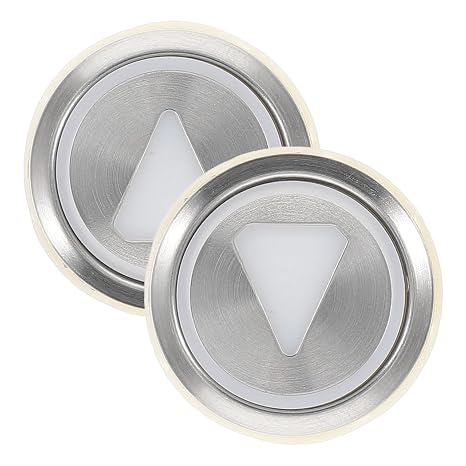 Elevator Alarm Button Replacement 2Pcs Stainless Steel Round Elevator Button Accessories for up and Down Call Switch 1.5X1.5X0.7 Inch