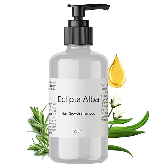 Eclipta Alba Shampoo for Hair Growth with Organic Bhringraj Oil, Strengthens & Nourishes Hair, Prevents Hair Loss, Safe for All Hair Types 250ml