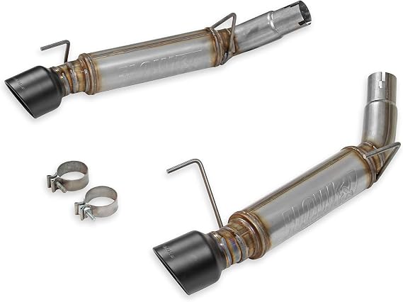 Flowmaster 717827 FlowFX Axle-Back Exhaust Kit 3 Inch Stainless Steel 4.5 Black Ceramic Stainless Tips Compatible with 2005-2010 Ford Mustang GT Shelby GT GT500 Except KR California Special Bullitt