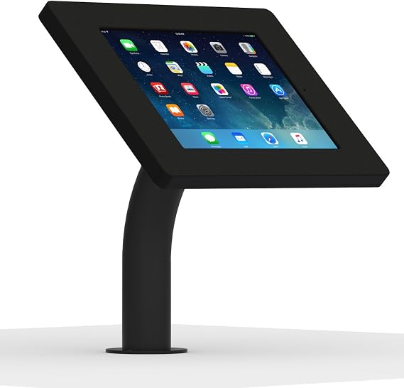 VidaMount Black Home Button Covered Enclosure and Fixed Neck Wall/Table Surface Mount [Bundle] Compatible with iPad 9.7 (5th / 6th Gen), Pro 9.7", Air 1/2