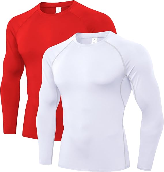 Compression Shirts Men Long Sleeve Athletic Thermal Shirt Workout Cool Dry Running Tops Sports Gym Undershirt Base Layer Tops