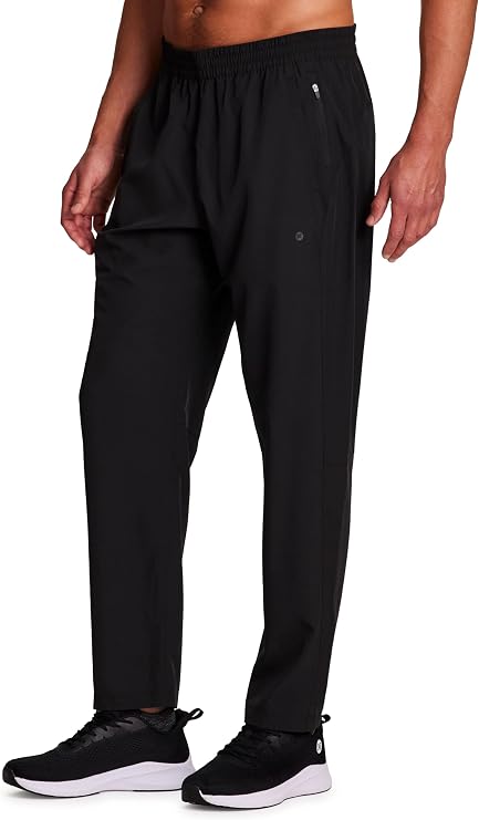 RBX Active Men's Workout Pants, Quick Drying Lightweight Straight Leg Hiking Tech Pants with Zipper Pocket