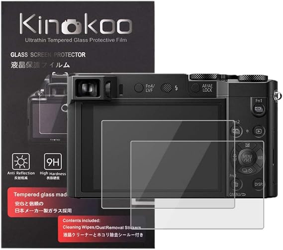 kinokoo Tempered Glass Film for Panasonic LUMIX ZS100 TZ100 TZ110 Crystal Clear Film Panasonic ZS100/TZ100/TZ110 Screen Protector Bubble-free/Anti-scratch(2 pack)