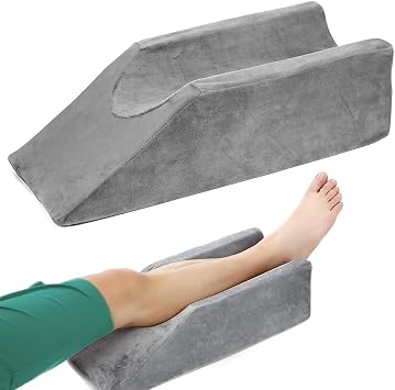 Zelen Elevation Pillow Bed Wedge for Legs Sleeping Foam Wedge Elevated Pillows Ortho Cushion Riser Knee Ankle Support Rest Legs Bolster Elevator Elevating Cushions Feet Protector (49cm Long)