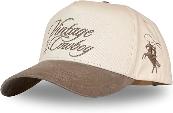 Vintage Western Trucker Hat | Men & Women | Country Cute Caps for Cowgirls Cowboys | Camo Denim Embroidered Cotton | Snapback