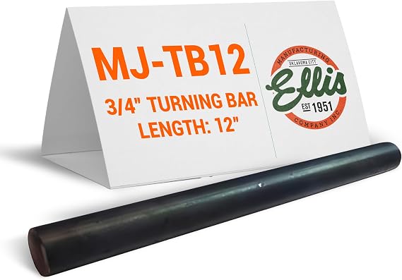 Ellis Manufacturing Mini Jack Turning Bar - 3/4" Diameter Steel Adjustment Rod for Extra Leverage, Compatible with Screw Jacks, Beam Clamps, Trolleys, Jack Post, House Jacks for Leveling - 12" Length