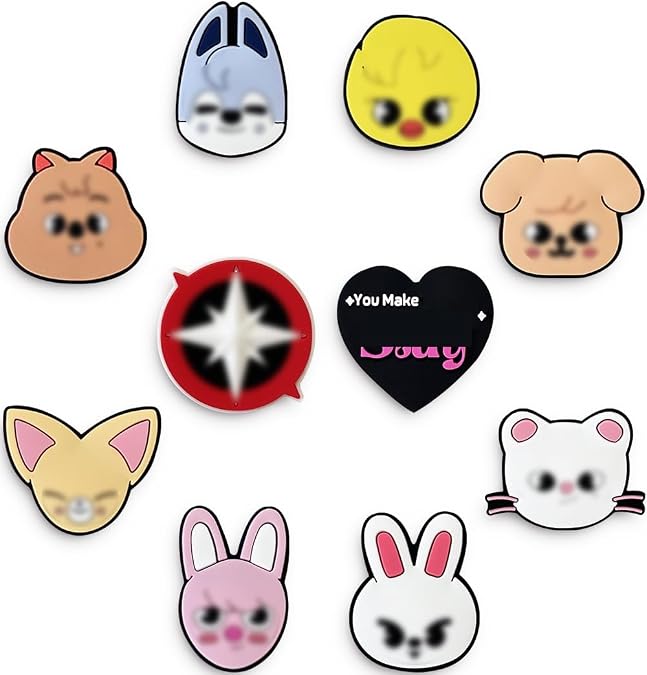 Stray Merch Cute Cartoon Animal Shoe Charms Decorations Kawaii Character Design for Sandals Accessories, 10 PCS Set