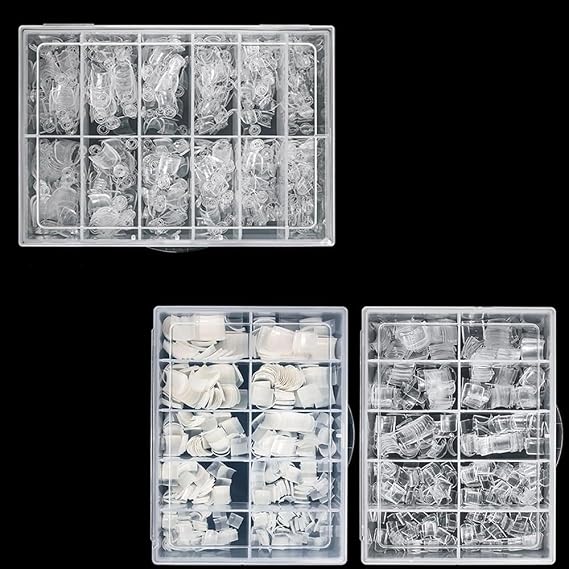 500PCS Short Nail Tips + 1000PCS French Style Square Tips